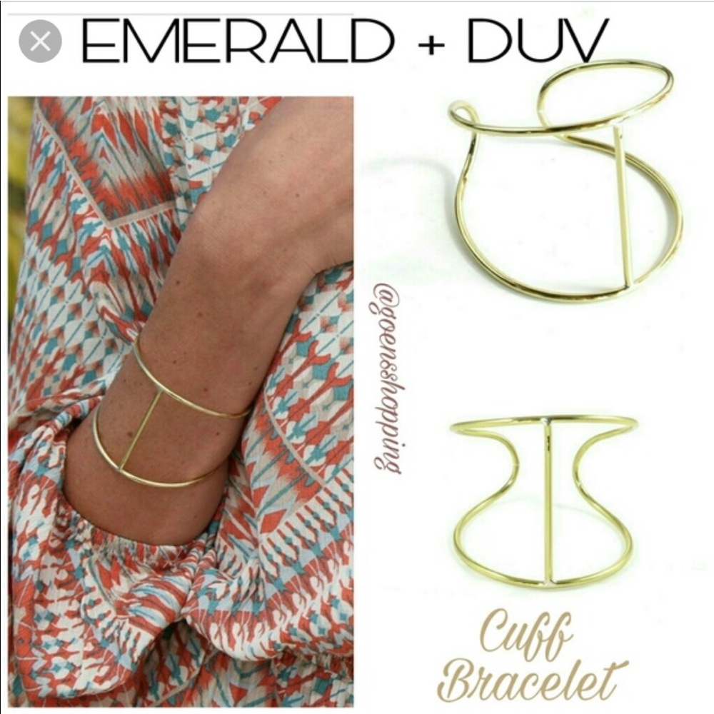 NIB Emerald Duv Goldtone Cage Bracelet